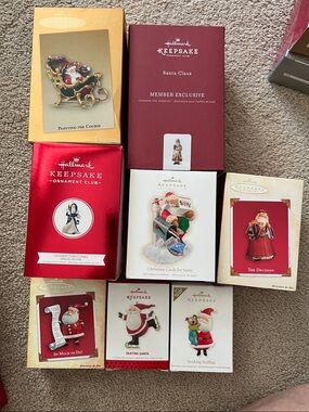 Collection of Santa Claus Ornaments